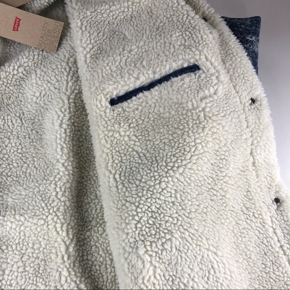 Levi’s Denim Trucker Jacket Faux Sherpa Lining NWT - Picture 7 of 10